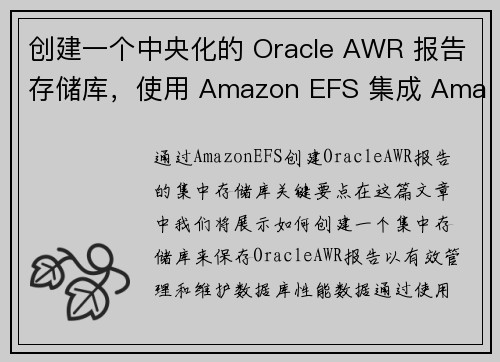 创建一个中央化的 Oracle AWR 报告存储库，使用 Amazon EFS 集成 Amazon 